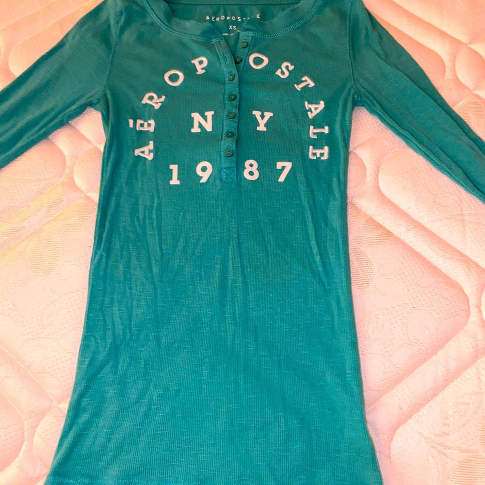 Two long sleeve Aeropostale shirts, rarely worn, like new.